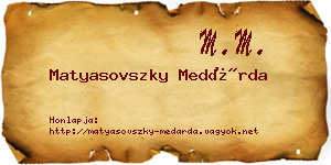 Matyasovszky Medárda névjegykártya